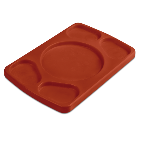 RO-Tabla rectangular para 4 salsas fibra roja 300x200x20 mm.