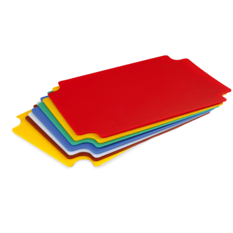 RO-Set de 6 tablas de fibra de colores intercambiables Dimensiones de cada tabla: 500x400x3 mm.