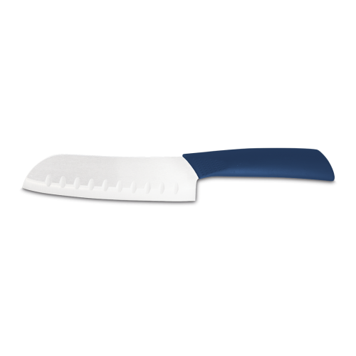 RO-Santoku cerámica blanca, mango azul 120 mm.